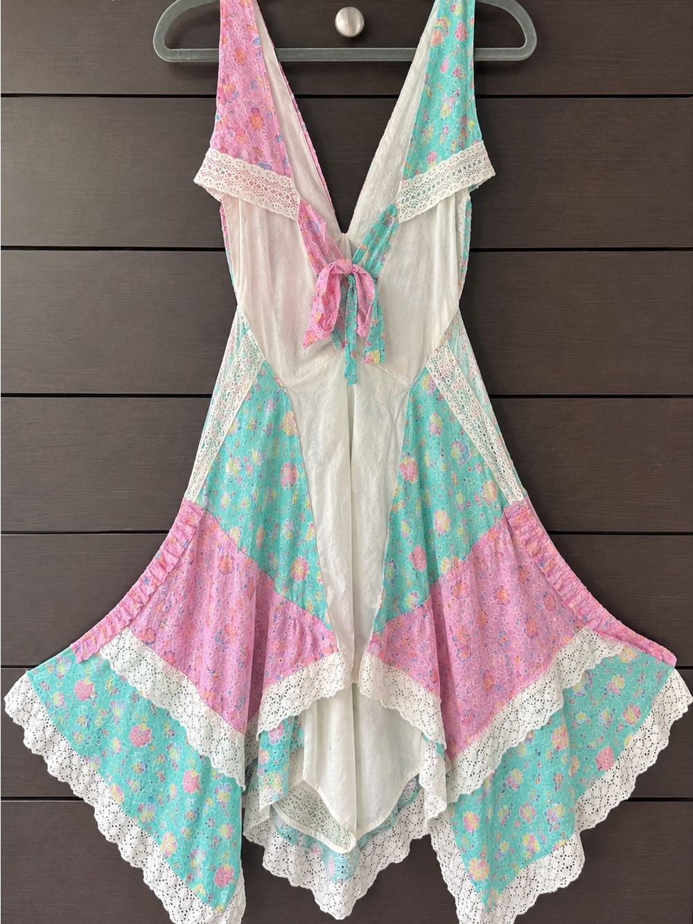 Gymboree Pink Floral Ruffled Skirt with Mint Accents